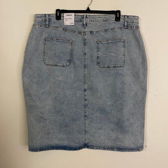Sonoma Button Fly Midi Denim Jean Skirt 22W - Picture 7 of 11